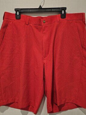 PGA Tour Men's Golf Shorts 38 Coral Lightweight Flat Front Performance
